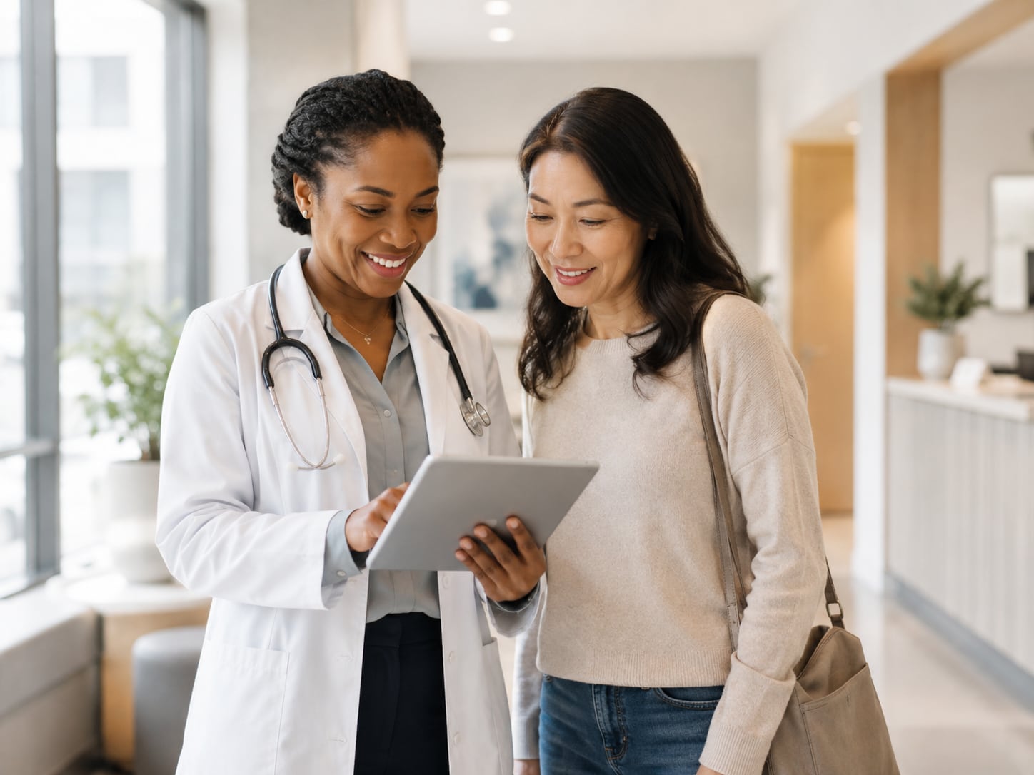 A patient seated across from a physician discussing persistent symptoms